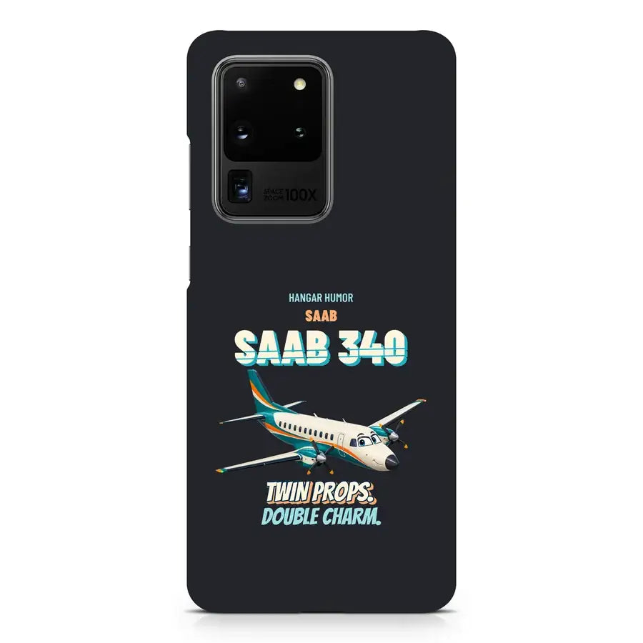 Saab 340B - Twin props. Double charm. design on black samsung case