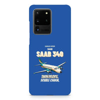 Thumbnail for Saab 340B - Twin props. Double charm. design on blue samsung case