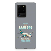 Thumbnail for Saab 340B - Twin props. Double charm. design on gray samsung case