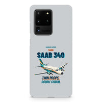 Thumbnail for Saab 340B - Twin props. Double charm. design on light gray samsung case