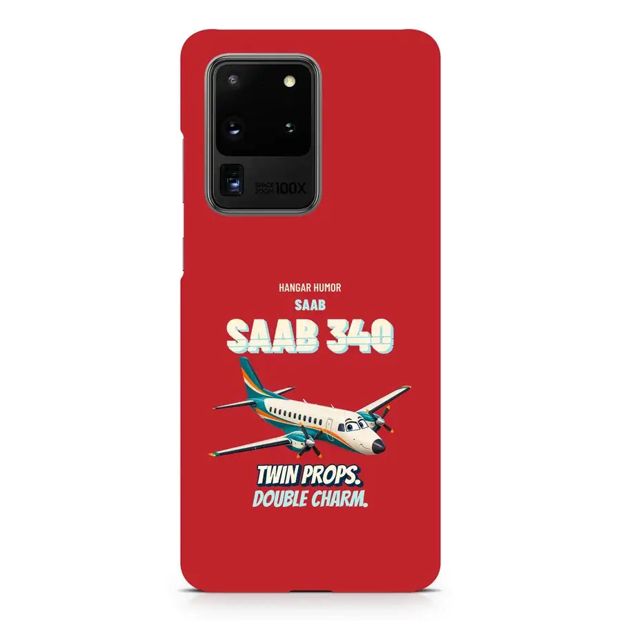 Saab 340B - Twin props. Double charm. design on red samsung case