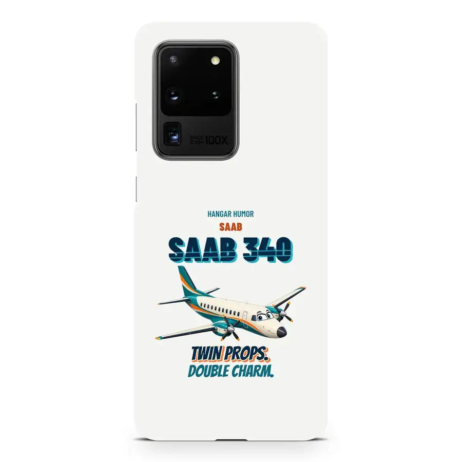 Saab 340B - Twin props. Double charm. design on white samsung case