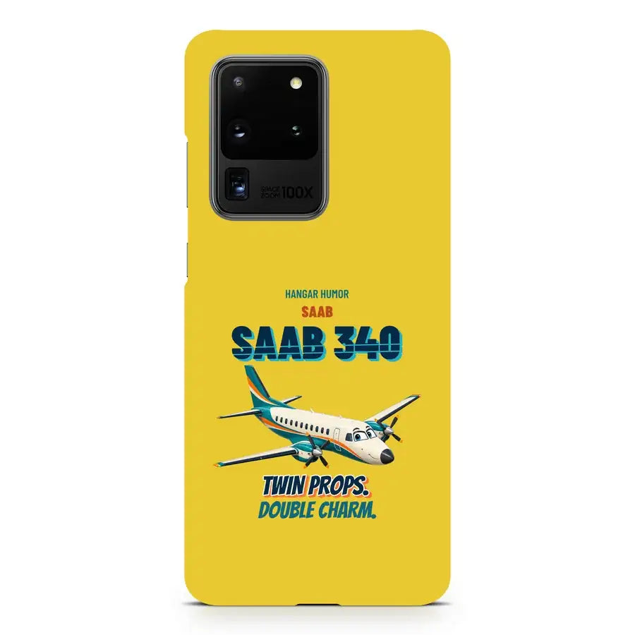 Saab 340B - Twin props. Double charm. design on yellow samsung case