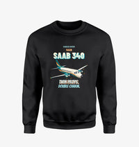 Thumbnail for Saab 340B - Twin props. Double charm. design on black sweatshirt
