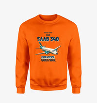 Thumbnail for Saab 340B - Twin props. Double charm. design on orange sweatshirt