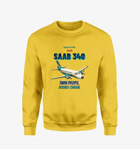 Thumbnail for Saab 340B - Twin props. Double charm. design on yellow sweatshirt