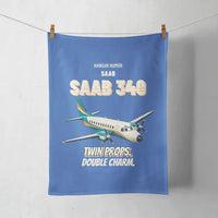 Thumbnail for Saab 340B - Twin props. Double charm. design on blue towel