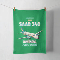 Thumbnail for Saab 340B - Twin props. Double charm. design on green towel