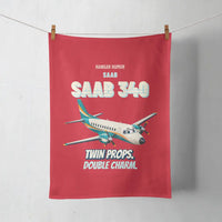 Thumbnail for Saab 340B - Twin props. Double charm. design on red towel