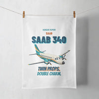 Thumbnail for Saab 340B - Twin props. Double charm. design on white towel