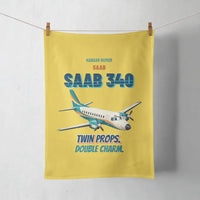 Thumbnail for Saab 340B - Twin props. Double charm. design on yellow towel