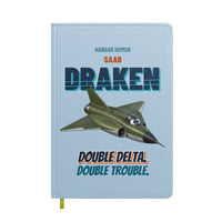 Thumbnail for Saab 35 Draken - Double delta. Double trouble. design on light blue notebook