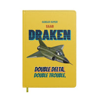 Thumbnail for Saab 35 Draken - Double delta. Double trouble. design on yellow notebook