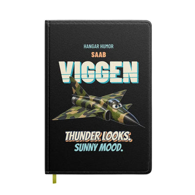 Saab 37 Viggen - Thunder looks. Sunny mood. design on black notebook