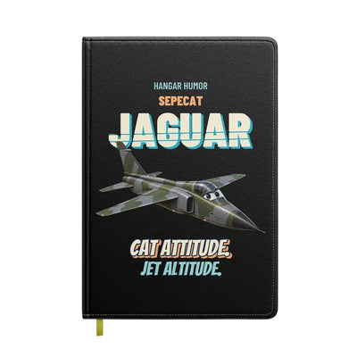 SEPECAT Jaguar - Cat attitude. Jet altitude. design on black notebook