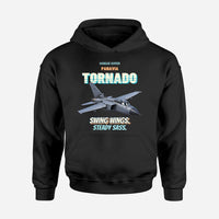 Thumbnail for Panavia Tornado GR4 - Swing wings. Steady sass. design on black hoodie single side