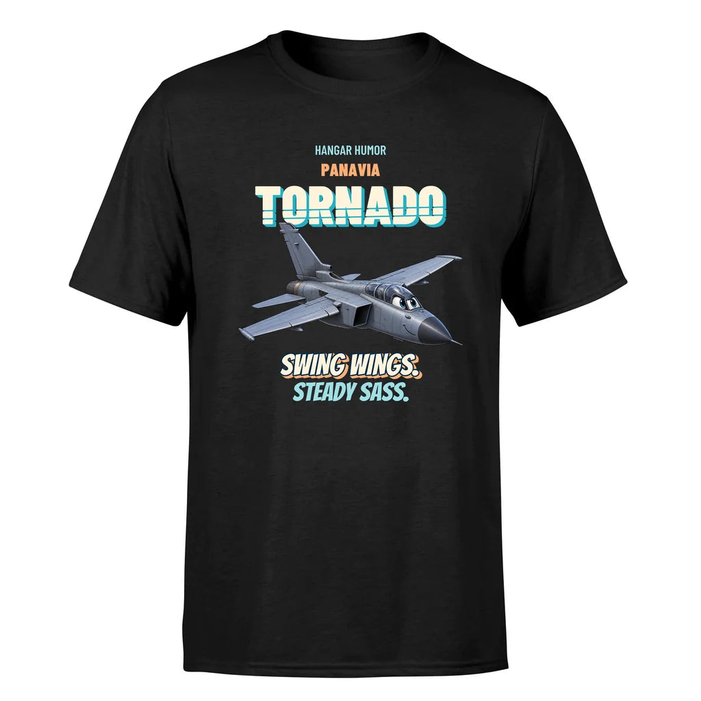Panavia Tornado GR4 - Swing wings. Steady sass. - Premium T-Shirt design on black premium t shirt