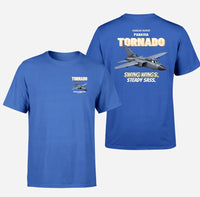 Thumbnail for Panavia Tornado GR4 - Swing wings. Steady sass. - Double-Side T-Shirt design on blue double side t shirt