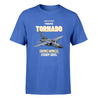 Thumbnail for Panavia Tornado GR4 - Swing wings. Steady sass. - Premium T-Shirt design on blue premium t shirt