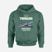 Thumbnail for Panavia Tornado GR4 - Swing wings. Steady sass. design on green hoodie single side