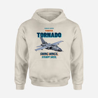 Thumbnail for Panavia Tornado GR4 - Swing wings. Steady sass. design on khaki hoodie single side