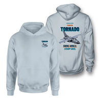 Thumbnail for Panavia Tornado GR4 - Swing wings. Steady sass. - Double-Side Hoodie design on light blue double side hoodie