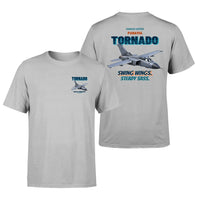 Thumbnail for Panavia Tornado GR4 - Swing wings. Steady sass. - Double-Side T-Shirt design on lightgray double side t shirt