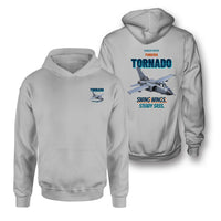 Thumbnail for Panavia Tornado GR4 - Swing wings. Steady sass. - Double-Side Hoodie design on light gray double side hoodie