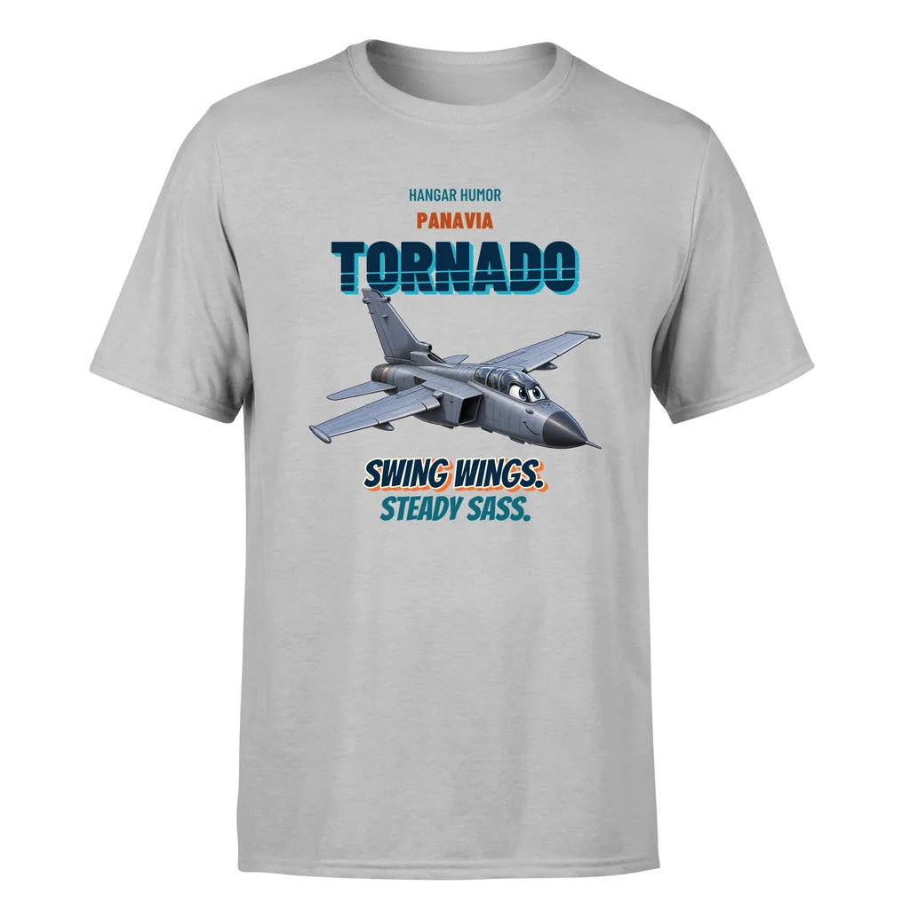Panavia Tornado GR4 - Swing wings. Steady sass. - Premium T-Shirt design on lightgray premium t shirt