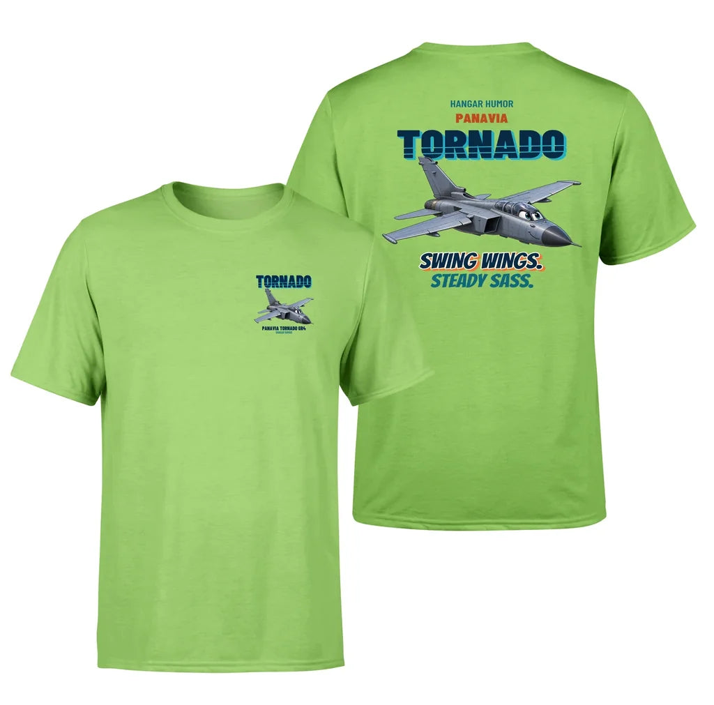 Panavia Tornado GR4 - Swing wings. Steady sass. - Double-Side T-Shirt design on lightgreen double side t shirt