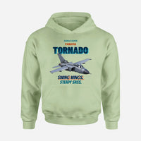 Thumbnail for Panavia Tornado GR4 - Swing wings. Steady sass. design on light green hoodie single side