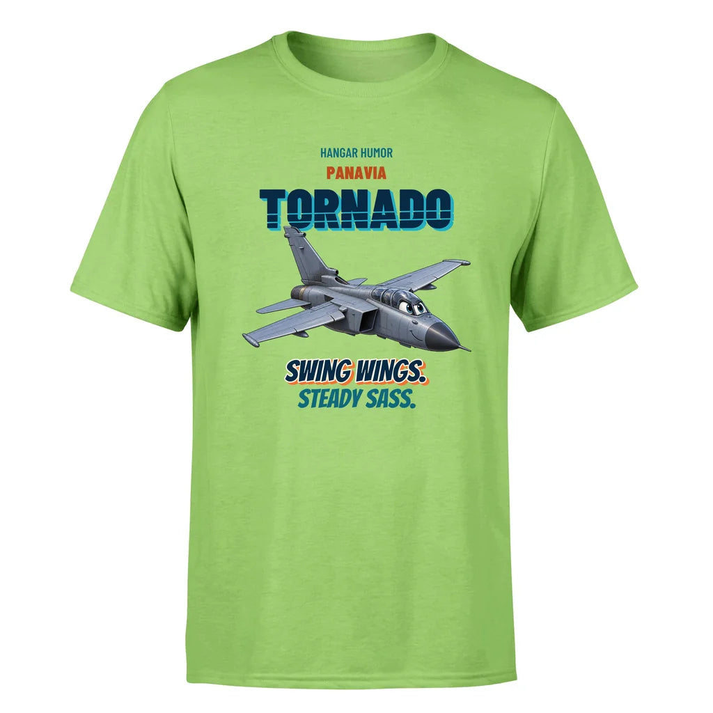 Panavia Tornado GR4 - Swing wings. Steady sass. - Premium T-Shirt design on lightgreen premium t shirt