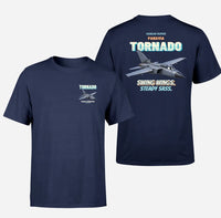Thumbnail for Panavia Tornado GR4 - Swing wings. Steady sass. - Double-Side T-Shirt design on navyblue double side t shirt