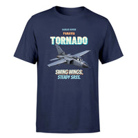 Thumbnail for Panavia Tornado GR4 - Swing wings. Steady sass. - Premium T-Shirt design on navyblue premium t shirt