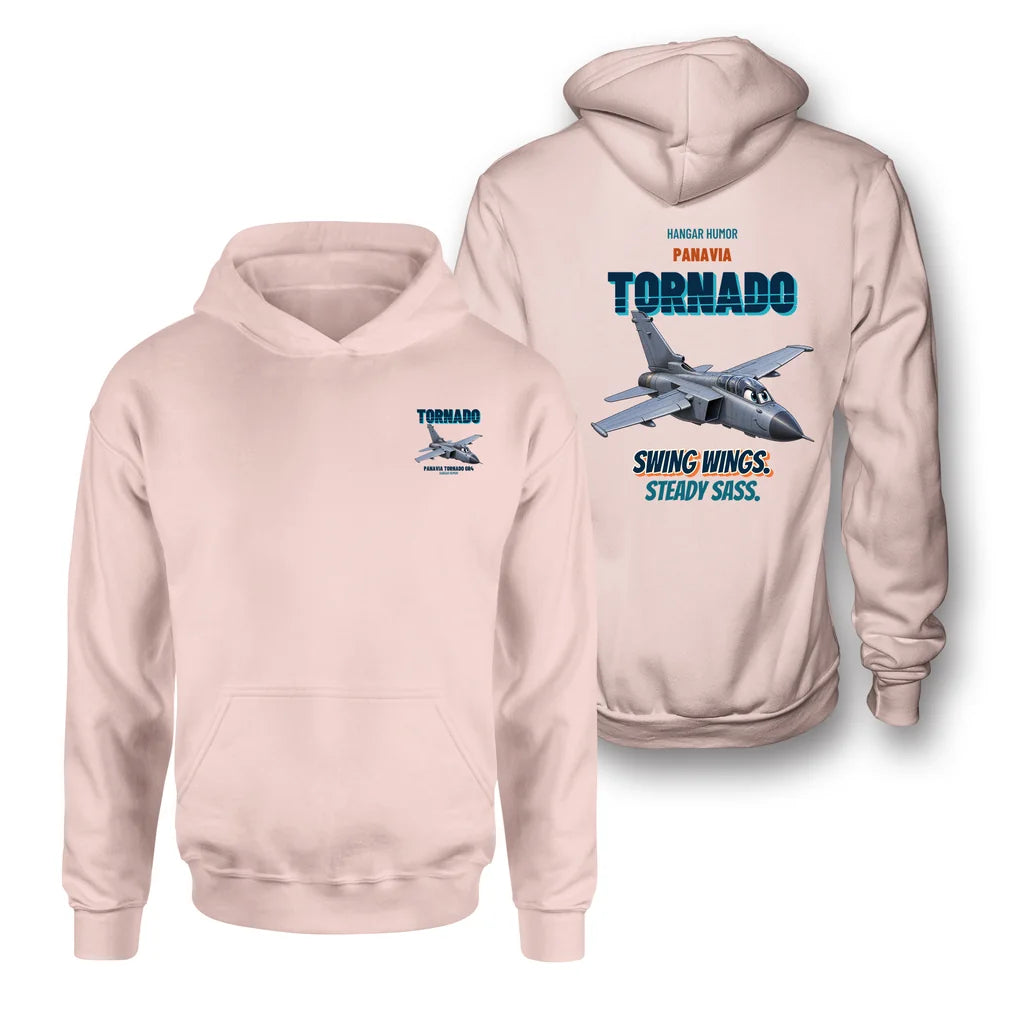 Panavia Tornado GR4 - Swing wings. Steady sass. - Double-Side Hoodie design on pink double side hoodie
