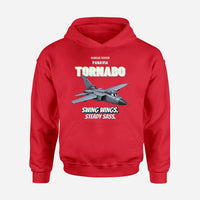 Thumbnail for Panavia Tornado GR4 - Swing wings. Steady sass. design on red hoodie single side