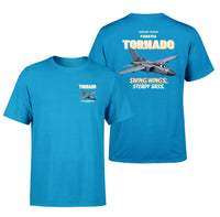 Thumbnail for Panavia Tornado GR4 - Swing wings. Steady sass. - Double-Side T-Shirt design on turquoise double side t shirt