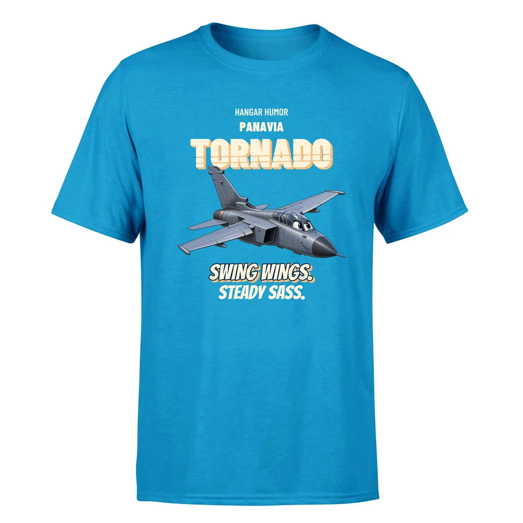 Panavia Tornado GR4 - Swing wings. Steady sass. - Premium T-Shirt design on turquoise premium t shirt