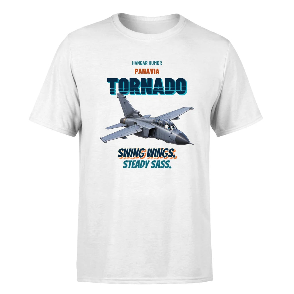 Panavia Tornado GR4 - Swing wings. Steady sass. - Premium T-Shirt design on white premium t shirt