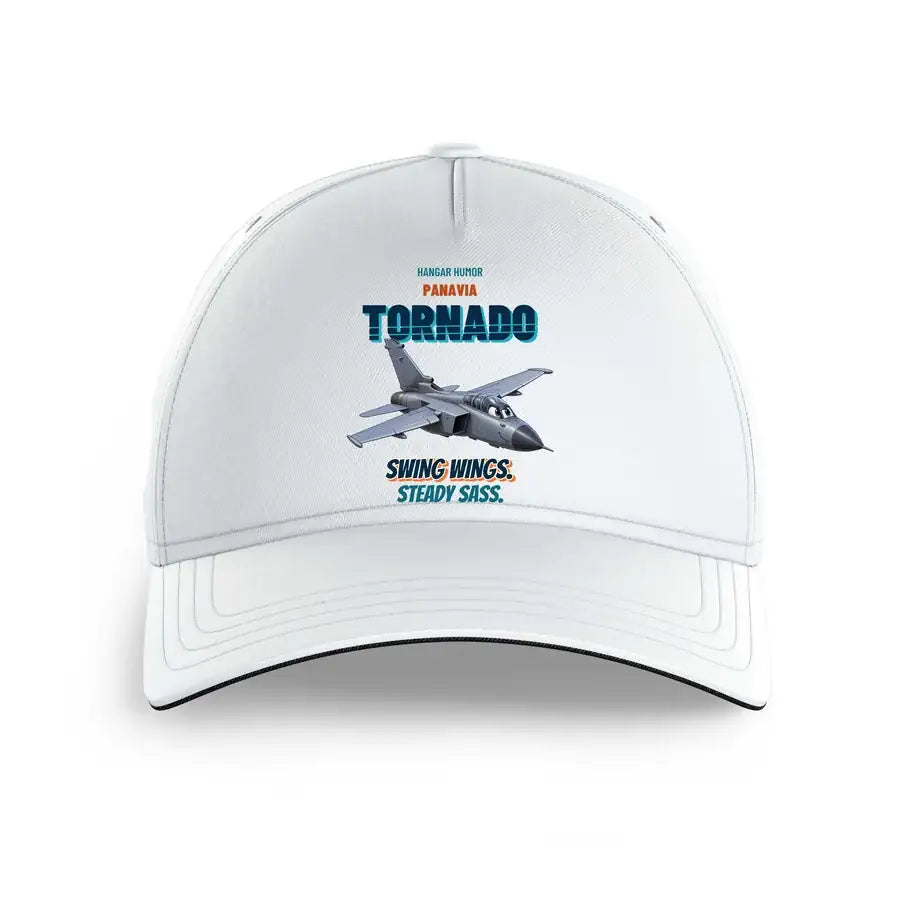 Panavia Tornado GR4 - Swing wings. Steady sass. design on white printed hat