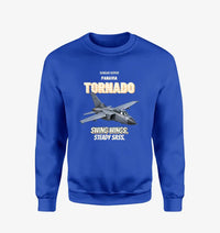 Thumbnail for Panavia Tornado GR4 - Swing wings. Steady sass. design on blue sweatshirt