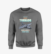 Thumbnail for Panavia Tornado GR4 - Swing wings. Steady sass. design on gray sweatshirt