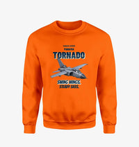 Thumbnail for Panavia Tornado GR4 - Swing wings. Steady sass. design on orange sweatshirt