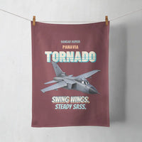 Thumbnail for Panavia Tornado GR4 - Swing wings. Steady sass. design on dark red towel