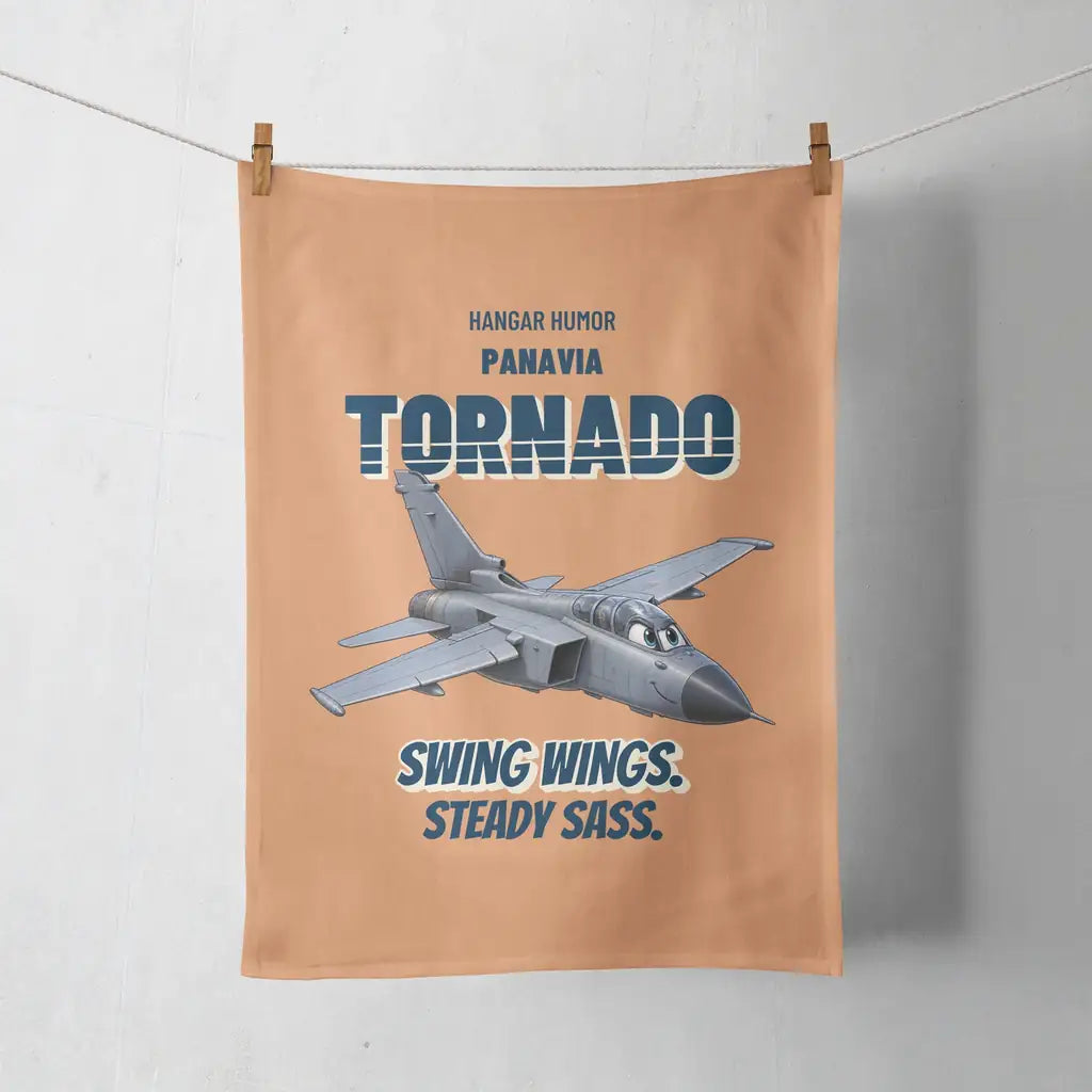 Panavia Tornado GR4 - Swing wings. Steady sass. design on orange towel