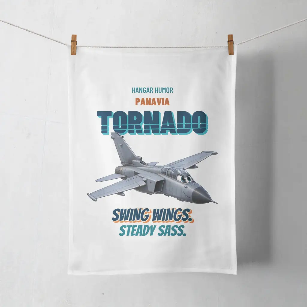Panavia Tornado GR4 - Swing wings. Steady sass. design on white towel
