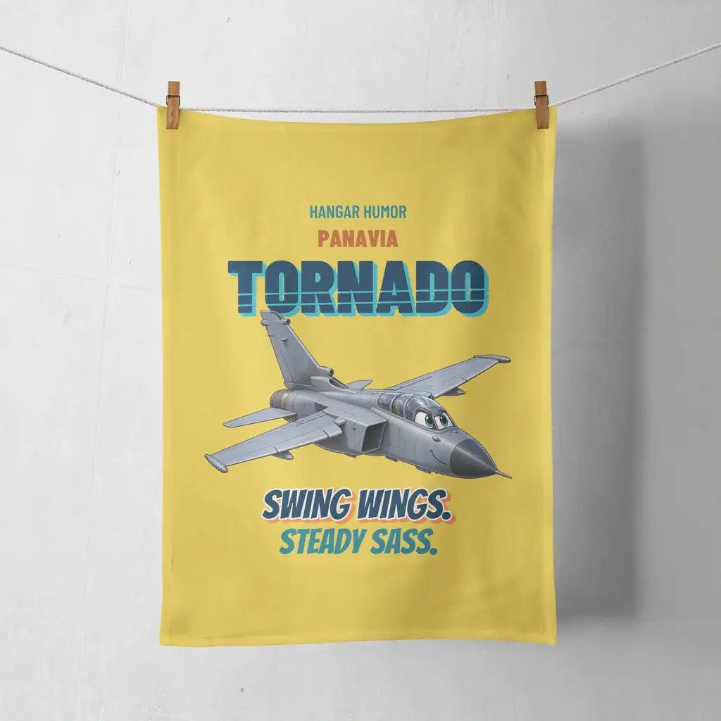 Panavia Tornado GR4 - Swing wings. Steady sass. design on yellow towel