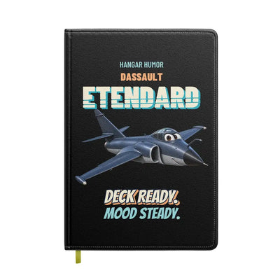 Dassault Super Etendard - Deck ready. Mood steady. design on black notebook