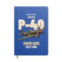 Thumbnail for Curtiss P-40E Warhawk - Shark grin. Pilot win. design on blue notebook