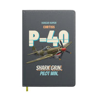 Thumbnail for Curtiss P-40E Warhawk - Shark grin. Pilot win. design on gray notebook